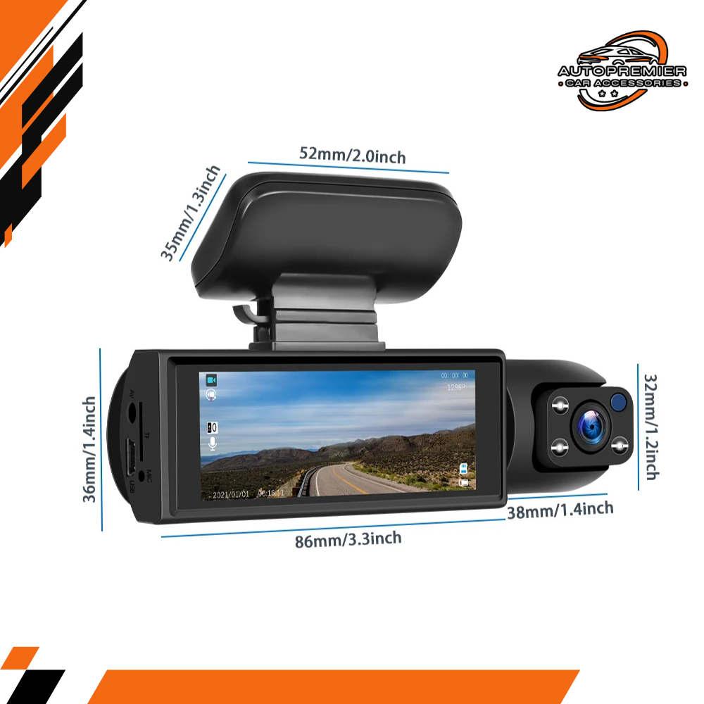 ATP® VisionPro DualCam Full HD, Night Vision, 180°Wide Angle, DVR, 24H Parking Mode