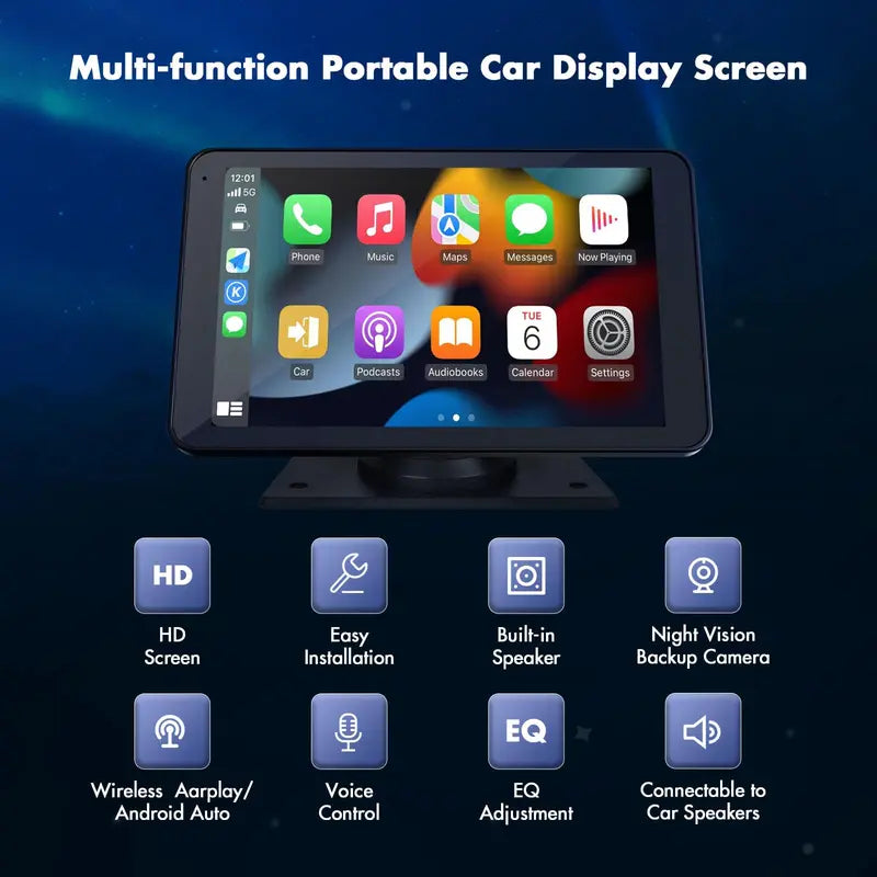 2025 VisionDrive™ Portable CarPlay & Android Auto Screen