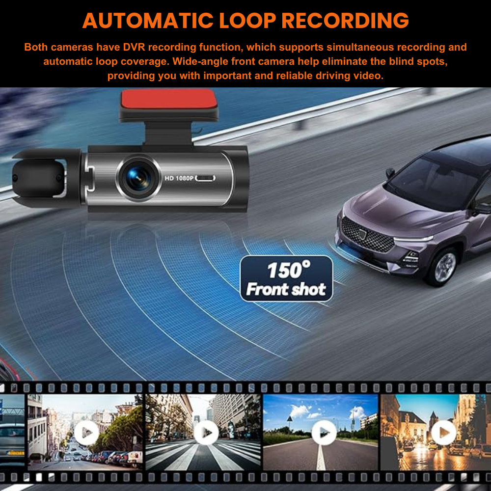 ATP® VisionPro DualCam Full HD, Night Vision, 180°Wide Angle, DVR, 24H Parking Mode