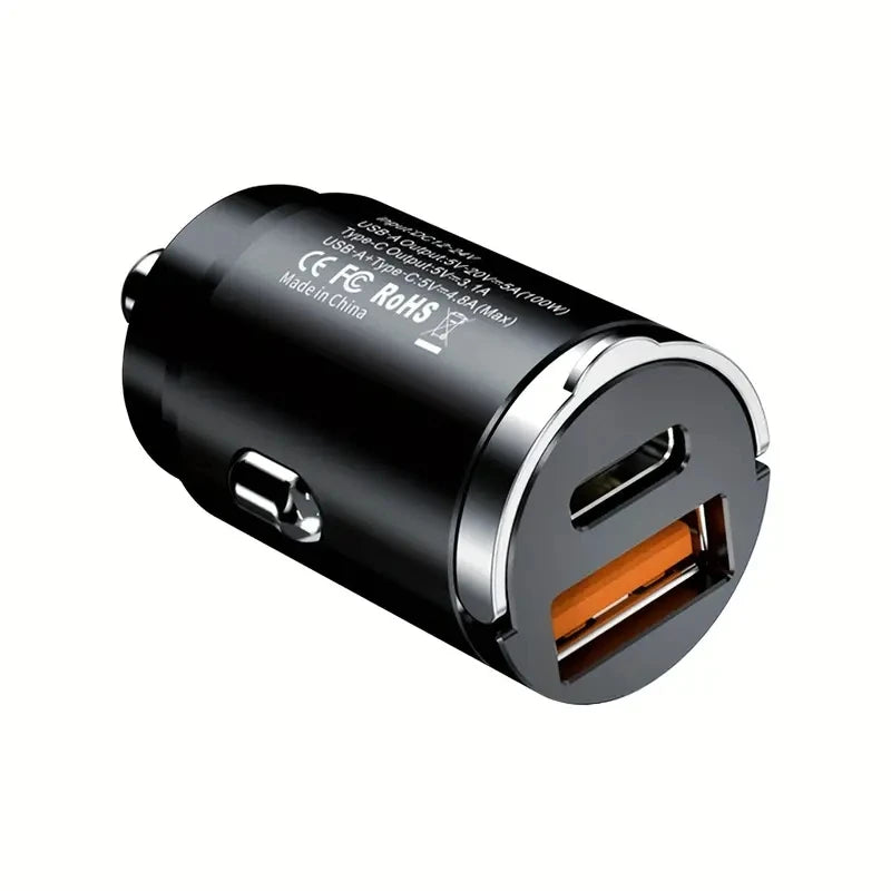 Chargeur de voiture rapide ATP® 66 W avec mini anneau de traction