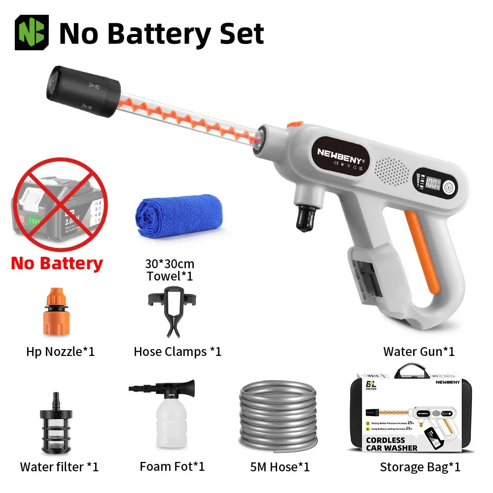 NEWBENY 220Bar Brushless High Pressure Power Car Washer Gun 3 Gears