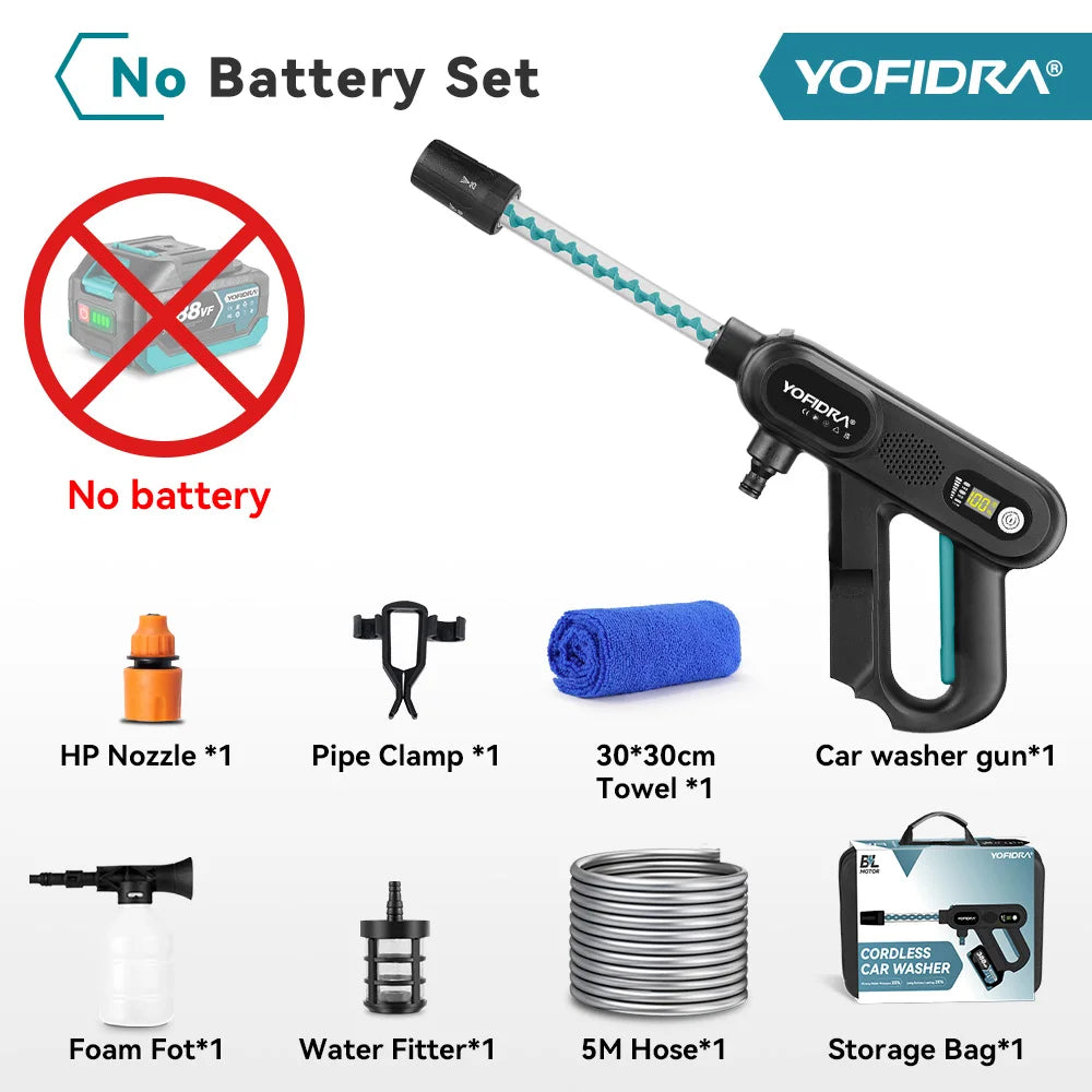 YOFIDRA 5IN1 Brushless Electric High Pressure Car Washer Gun 220Bar