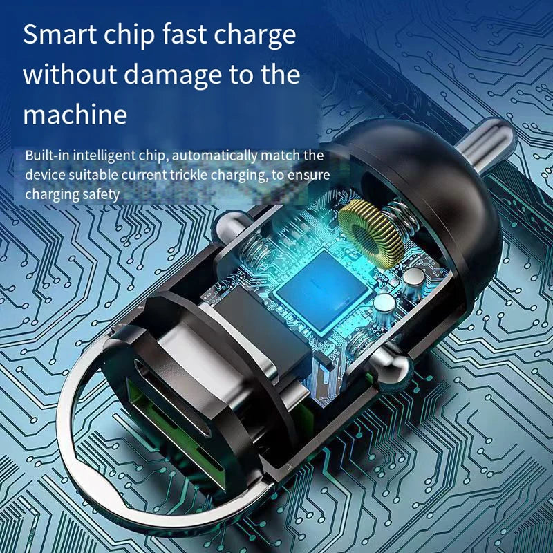 Chargeur de voiture rapide ATP® 66 W avec mini anneau de traction