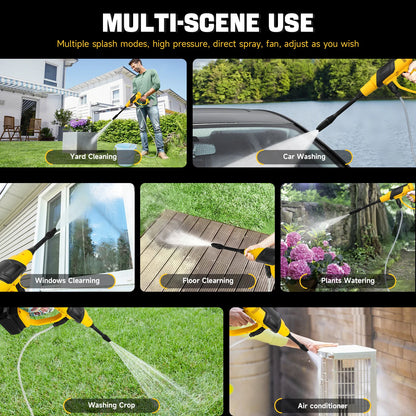 Cordless Pressure Washer 380W Brushless Portable High-Pressure Car Washer Gun 653PSI 3-Speed for Dewalt 20V Battery (No Battery)