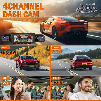 4 Channel Dash Cam - Night Vision