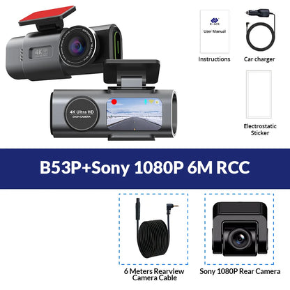 Dash Cam 4K UHD Recording Car Camera DVR Night Vision Built-In Wi-Fi
