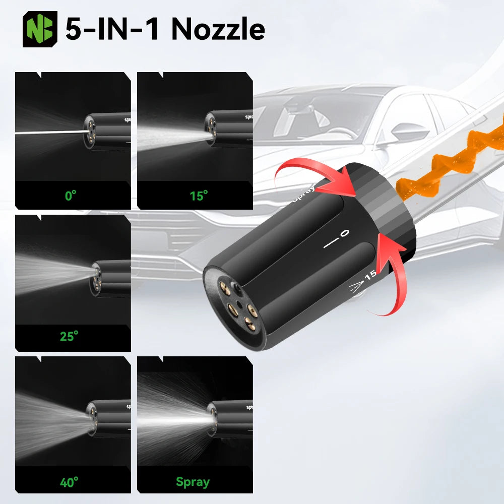 NEWBENY 220Bar Brushless High Pressure Power Car Washer Gun 3 Gears