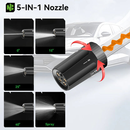 NEWBENY 220Bar Brushless High Pressure Power Car Washer Gun 3 Gears