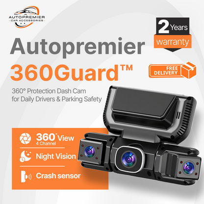 ATP 360Guard™, 4 Channel Dash Cam, 1080P, Free 64GB Card Included, G-Sensor, 5G WiFi, GPS, IR Night Vision