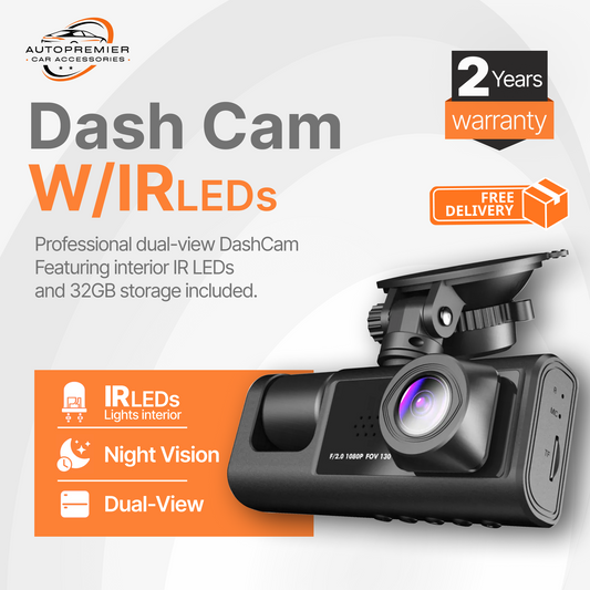 ATP® Dash Cam W/ IR Night Vision Loop Recording & 2" IPS Screen 1080P 3 Camera