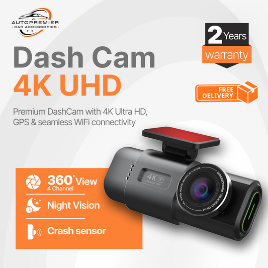ATP® Dash Cam 4K UHD Recording Car Camera DVR Night Vision Built-In Wi-Fi