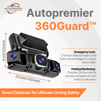 ATP 360Guard™, 4 Channel Dash Cam, 1080P, Free 64GB Card Included, G-Sensor, 5G WiFi, GPS, IR Night Vision